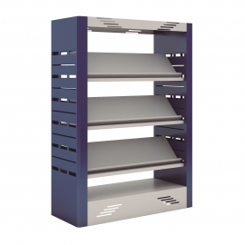 Estante de aço W-teca para revistas 03 prateleiras simples