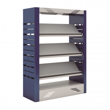 Estante W-teca para biblioteca infantil face simples para revistas com 4 prateleiras + base