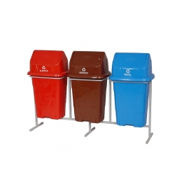 Suporte c/03 lixeiras