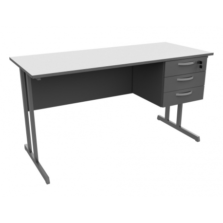 Mesa de trabalho plus 075x120x060 com 03 gavetas