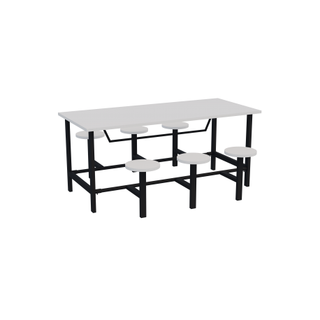 Mesa de refeitório adulto 06 lugares com mochos