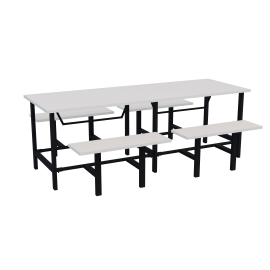 Mesa de refeitório pré 08 lugares com bancos