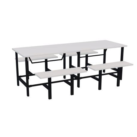 Mesa de refeitório pré 08 lugares com bancos