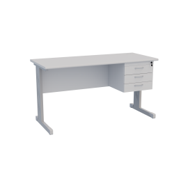 Mesa de trabalho soft com 03 gavetas