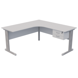 Mesa delta soft com 02 gavetas