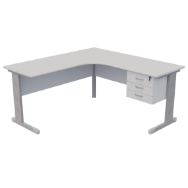 Mesa delta soft com 03 gavetas