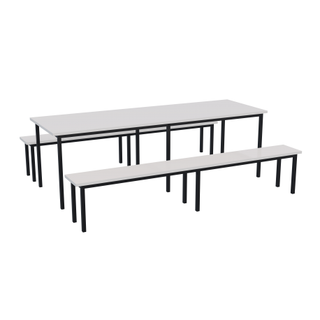 Conjunto de refeitório retangular